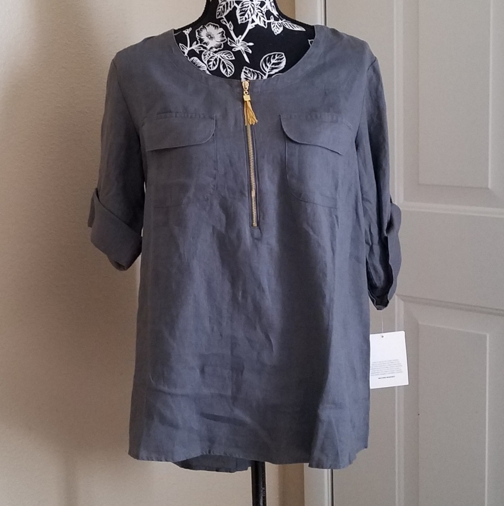 Nwot  Ellen Tracy Tunic Top Blouse size M